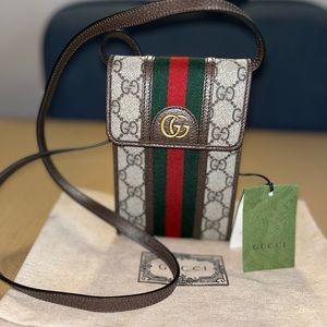 Gucci Mini Bag in Brown and Green with Red Accents